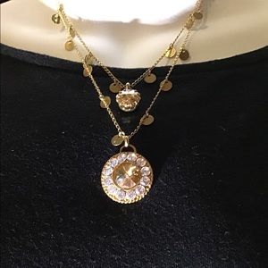 Double Necklace with yellow stone